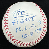 Bud Harrelson 73 NL Champs Pete Rose Fight Signed Baseball JSA