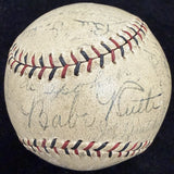 Babe Ruth Lou Gehrig Signed 1930 Yankees Braves Signed Baseball JSA LOA