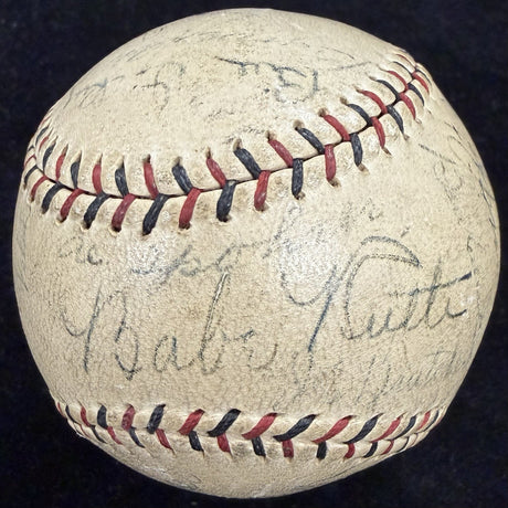 Babe Ruth Lou Gehrig Signed 1930 Yankees Braves Signed Baseball JSA LOA