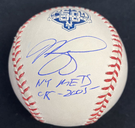 Mike Piazza NY Mets 98-2005 Signed Mets 50th Logo Baseball MLB Holo Fanatics