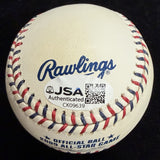 Carl Crawford 09 ASG MVP Signed 2009 All Star Game Logo Stat Baseball JSA 2