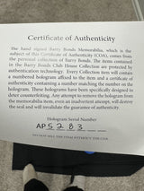 Barry Bonds #756 8-7-07 Signed 20x24 Photo Bonds Hologram & Signed Cert Card