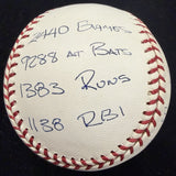 Tony Gwynn Signed Reggie Jackson Stat Baseball Box Bag Cert 