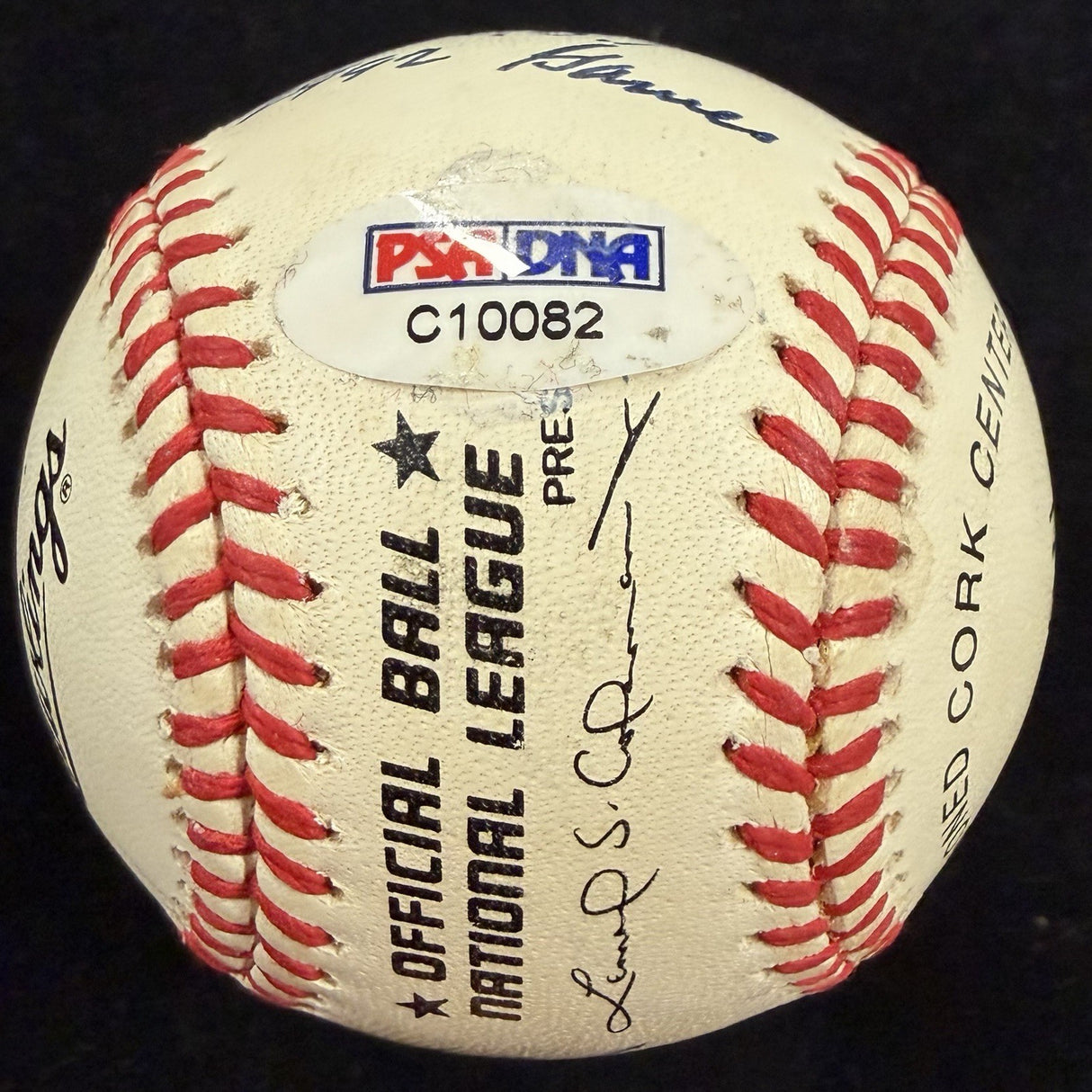 Willie Mays HOF 1979 Signed Stat Baseball Beckett BAS LOA