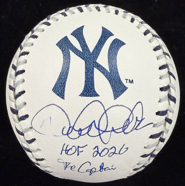 Derek Jeter HOF 2020 The Captain Signed Yankees Team Stitch Logo Baseball MLB 