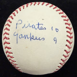 Bill Mazeroski 1960 World Series Game 7 GWHR Signed Stat Baseball JSA