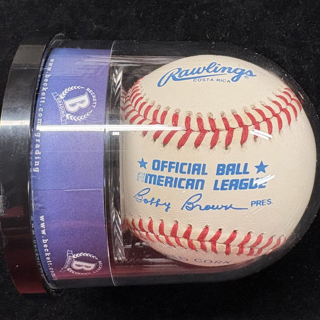 Mickey Mantle Signed Baseball Beckett Encapsulated Graded 9