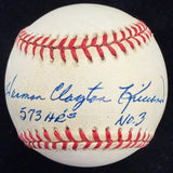 Harmon Clayton Killebrew Full Name 573 HR No. 3 Signed Baseball JSA