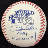 Ron Cey 1981 WS MVP Signed 81 World Series Logo Baseball Beckett
