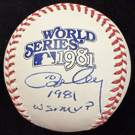 Ron Cey 1981 WS MVP Signed 81 World Series Logo Baseball Beckett
