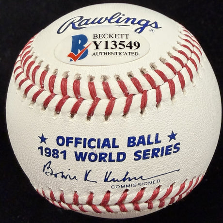 Ron Cey 1981 WS MVP Signed 81 World Series Logo Baseball Beckett