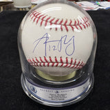 Aaron Rodgers Signed Baseball BAS Encapsulated Graded 9