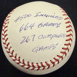 Fergie Jenkins Signed Reggie Jackson Stat Baseball Complete Box Bag Cert