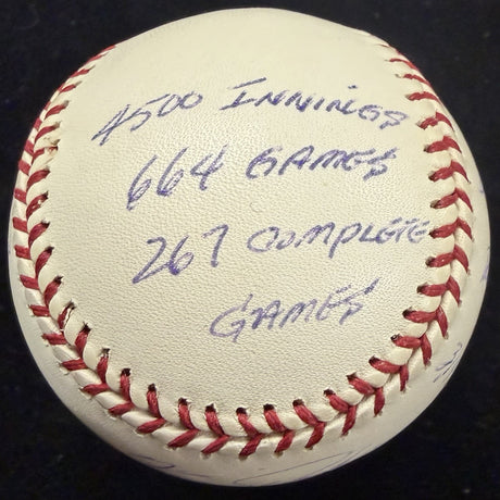 Fergie Jenkins Signed Reggie Jackson Stat Baseball Complete Box Bag Cert