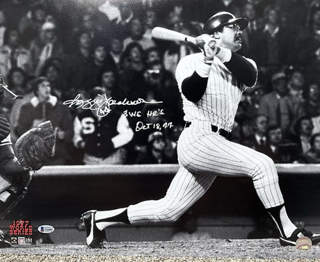 Reggie Jackson 3 WS HRs Oct. 18, 77 Signed 16x20 Beckett