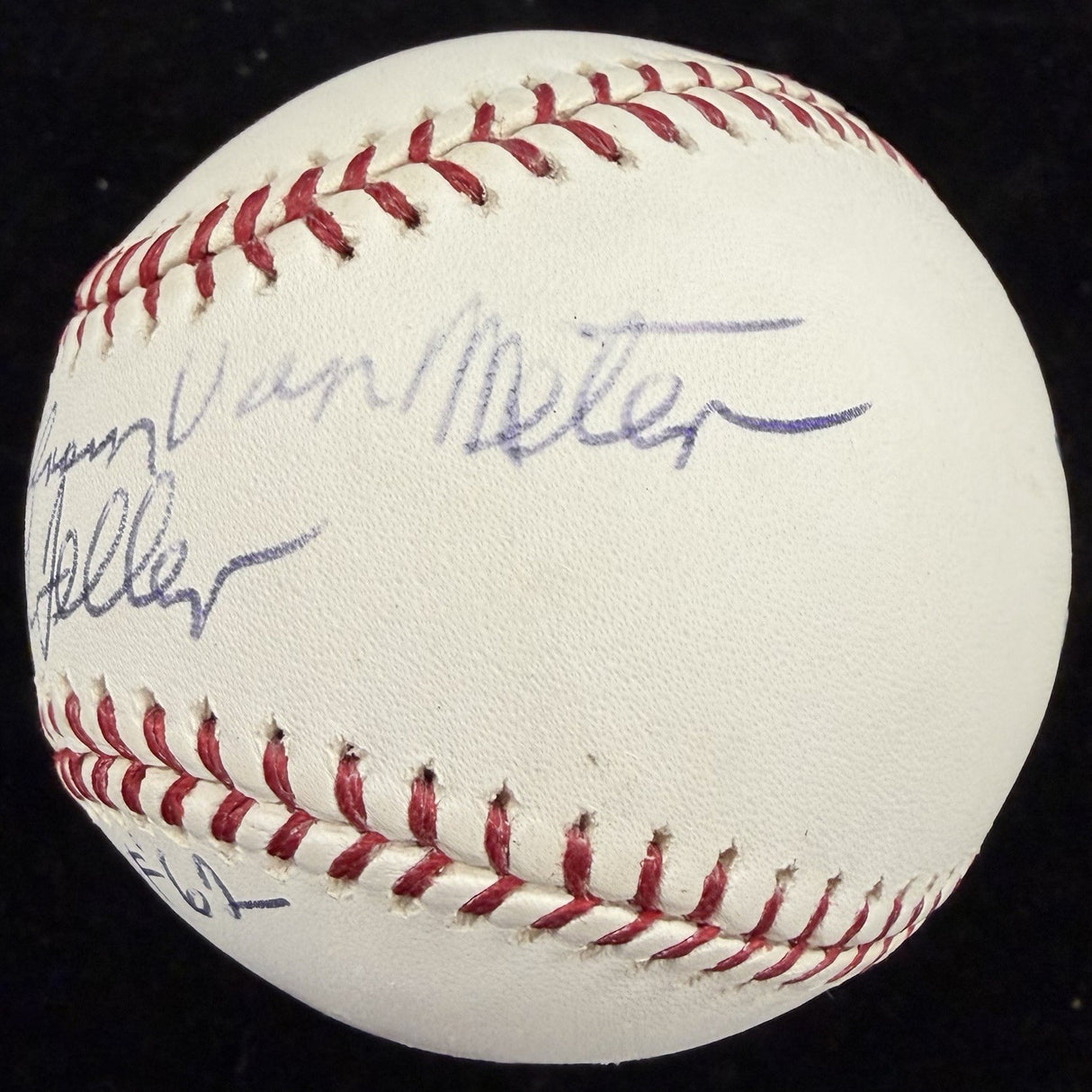 Bob Feller Heater From Van Meter Signed Baseball JSA