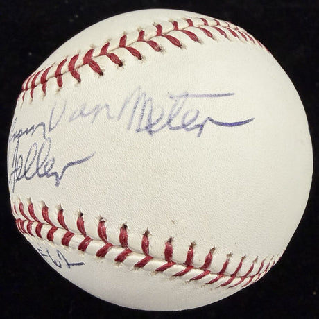 Bob Feller Heater From Van Meter Signed Baseball JSA