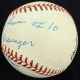 Sparky Anderson 1975 World Series Signed Reds Stat Baseball JSA LOA