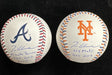 Tom Glavine Braves Mets Signed Team Stitched Logo Baseball Set JSA
