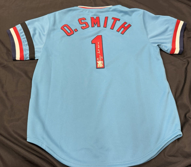 Ozzie Smith HOF 02 Signed Authentic Cardinals M&N Jersey Fanatics MLB Holo