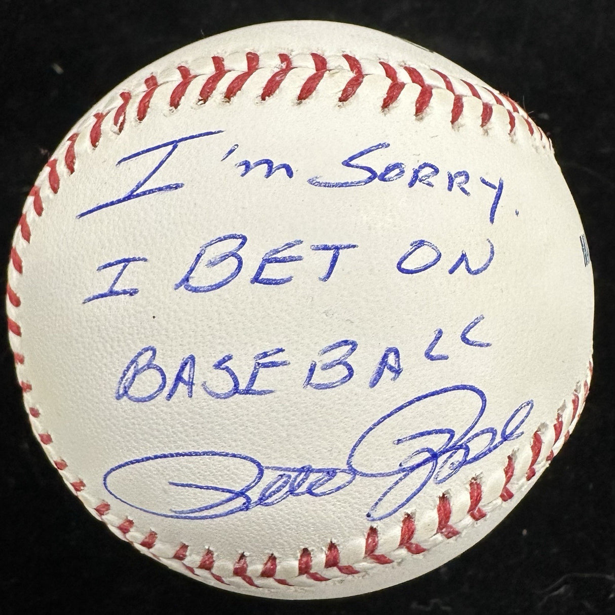 Pete Rose I’m Sorry I Bet On Baseball Signed Baseball JSA