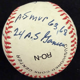 Willie Mays HOF 1979 Signed Stat Baseball Beckett BAS LOA