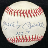 Mickey Mantle No. 7 Signed Baseball Complete Upper Deck UDA Holo, Bag, Box, Cert