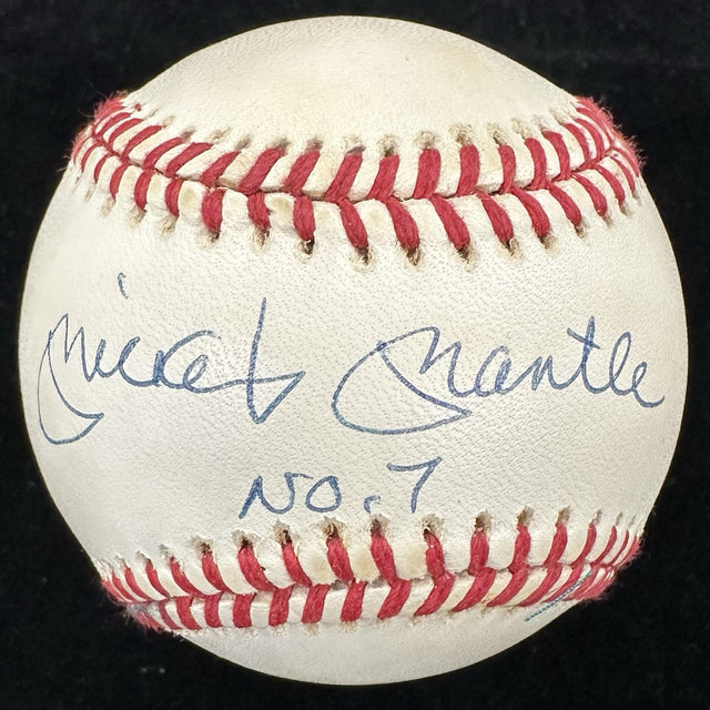 Mickey Mantle No. 7 Signed Baseball Complete Upper Deck UDA Holo, Bag, Box, Cert