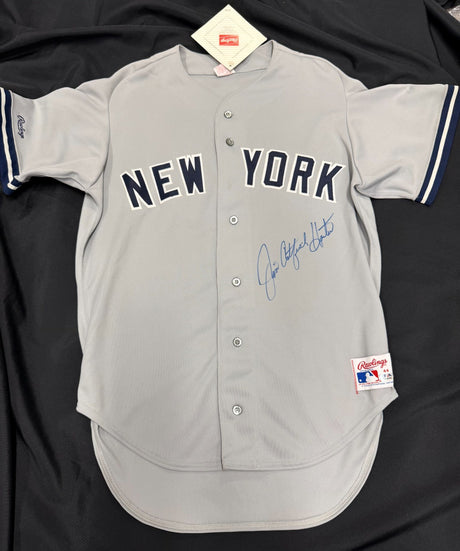 Catfish Hunter Signed Authentic Rawlings Diamond Yankees Jersey PSA/DNA LOA