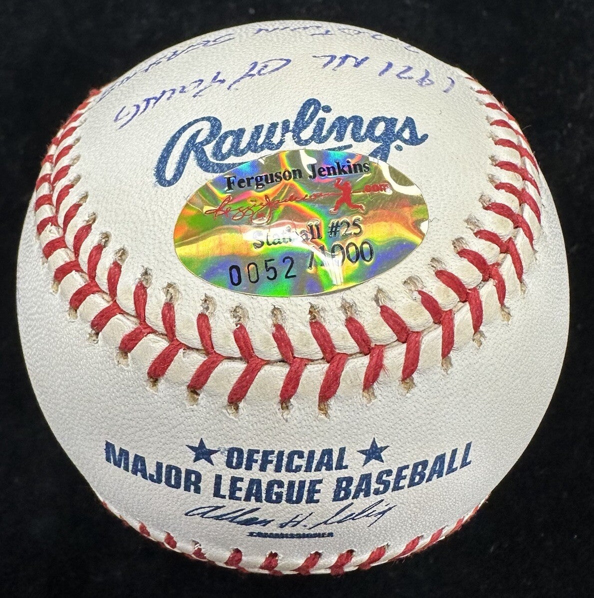 Fergie Jenkins HOF 91 Signed Reggie Jackson RJ Stat Baseball COMPLETE 