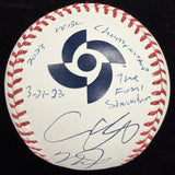 Shohei Ohtani Mike Trout Dual Signed 2023 WBC Logo Baseball MLB Holo Fanatic JSA