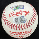 Reggie Jackson 78 WS Champs Signed 1978 World Series Logo Baseball MLB Holo 