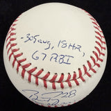 Buster Posey 2010 NL ROY Signed Stat Baseball MLB Holo
