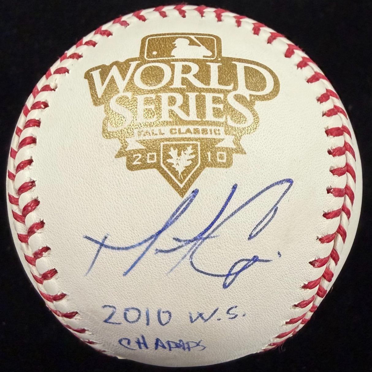 Matt Cain 2010 WS Champs Signed 2010 World Series Logo Baseball MLB Holo