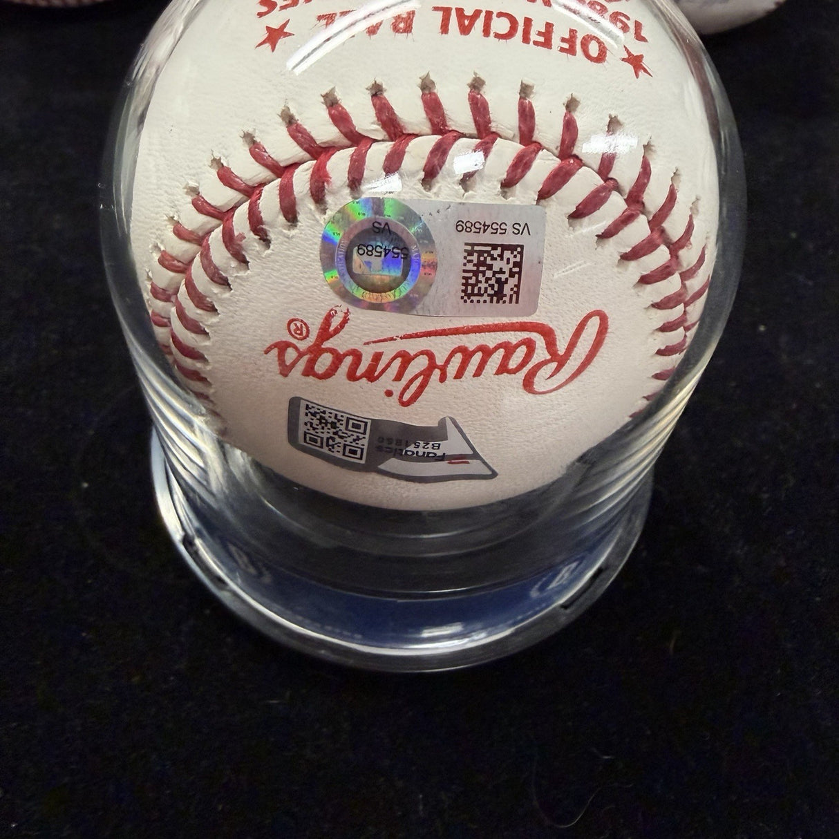Mike Schmidt 80 WS MVP Signed 1980 World Series Logo Baseball MLB Holo Fanstics 