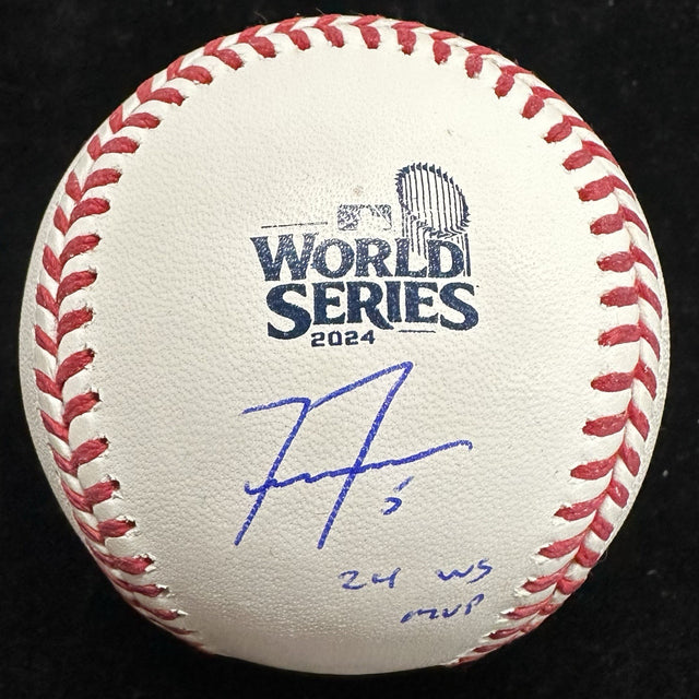 Freddie Freeman 24 WS MVP Signed 2024 World Series Logo Baseball MLB Holo