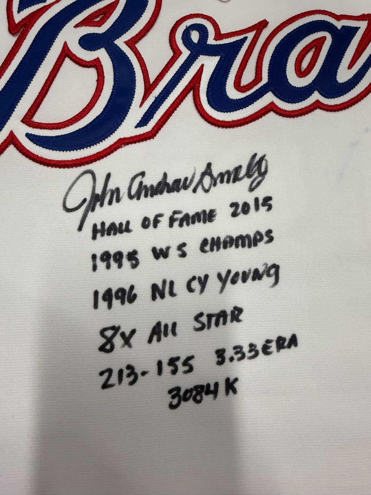 John Andrew Smoltz Full Name Signed Stat Authentic Mitchell Ness Braves Beckett