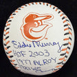 Eddie Murray HOF 2003 Signed Orioles Team Stitch Logo Baseball Beckett 