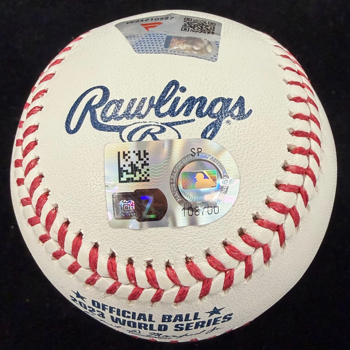 Corey Seager 23 WS MVP Signed 2023 World Series Logo Baseball MLB Holo Fanatics 