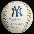 Randy Johnson NY Yankees 05-06 Signed Yankees Team Stitch Logo Baseball JSA