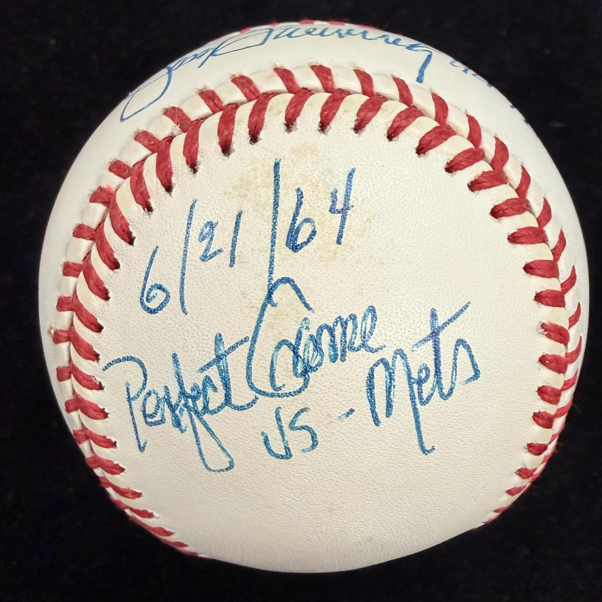 Jim Bunning HOF 96 6/21/64 Perfect Game vs Mets Signed Baseball JSA