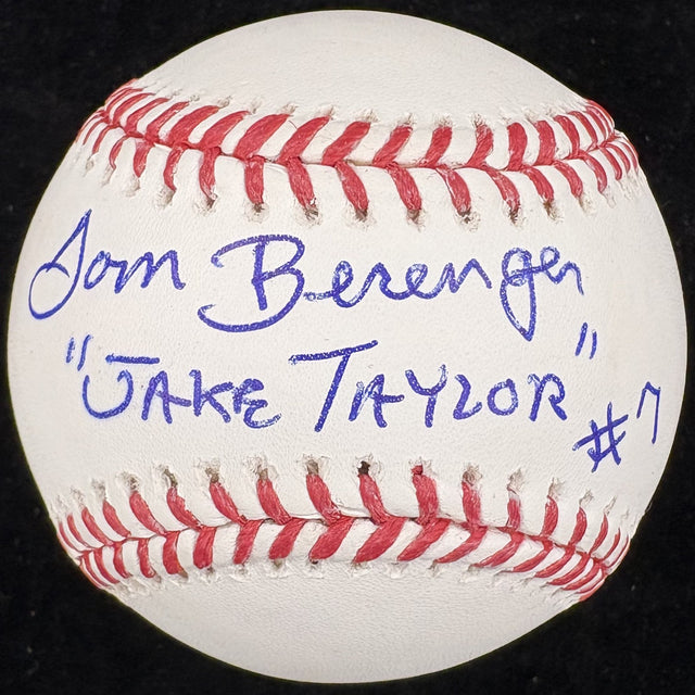 Tom Berenger Jake Taylor #7 Signed Baseball JSA
