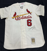 Stan Musial HOF 69 Signed Authentic Cardinals Mitchell Ness Jersey PSA/DNA LOA