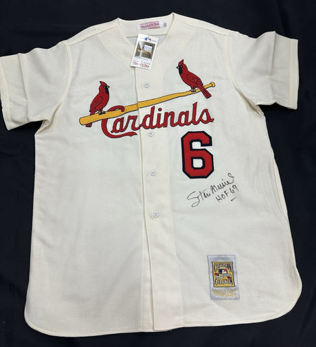 Stan Musial HOF 69 Signed Authentic Cardinals Mitchell Ness Jersey PSA/DNA LOA