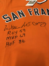 Willie McCovey Signed Authentic Giants Mitchell Ness Stat Jersey PSA LOA