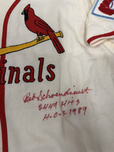 Red Schoendienst HOF 89 2449 Hits Signed Authentic Cardinals M&N Jersey JSA