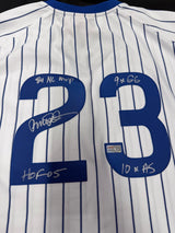 Ryne Sandberg Signed Authentic Cubs M&N Jersey with Stats TRISTAR