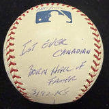 Fergie Jenkins Signed Reggie Jackson Stat Baseball Complete Box Bag Cert