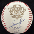 Edgar Renteria 2010 WS MVP Signed World Series Stat Baseball Beckett Witness BAS