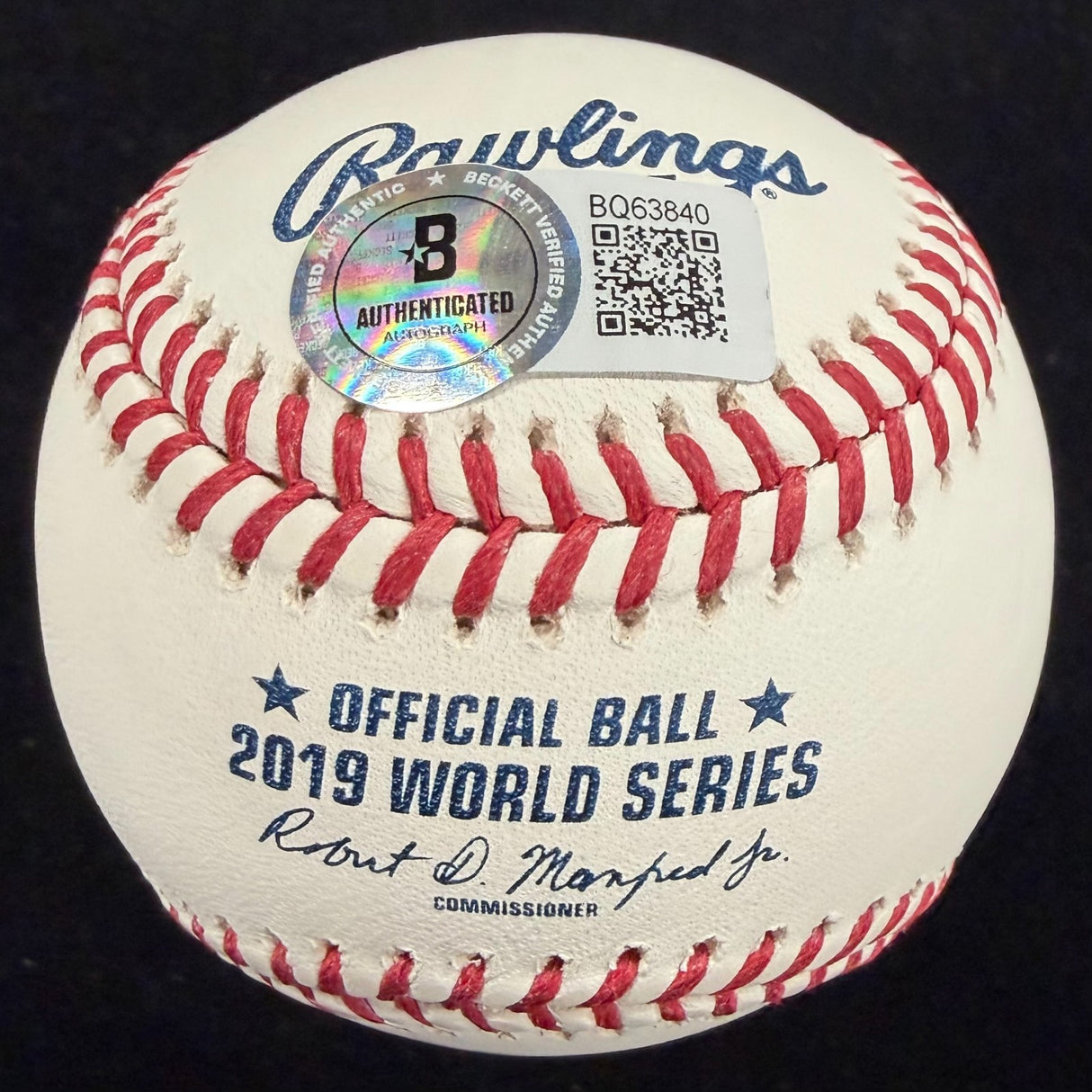 Victor Robles Signed 2019 World Series Logo Baseball Beckett